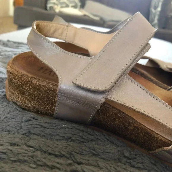 Haflinger Cork Footbed Leather Nude Pink Sandals Open Toe Flat: 40 - Picture 4 of 10